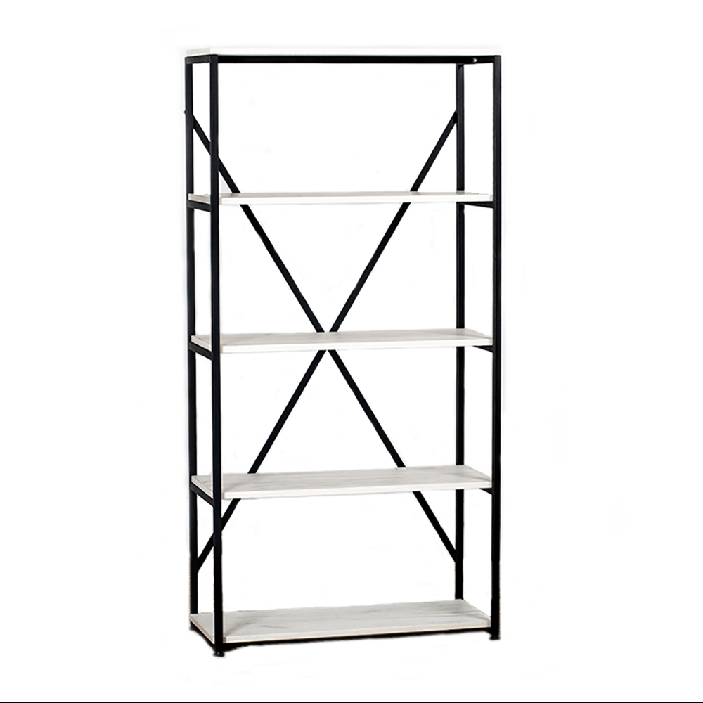 Стеллаж "Loft CH-1", 800х350х1620 мм, черный, белый крафт