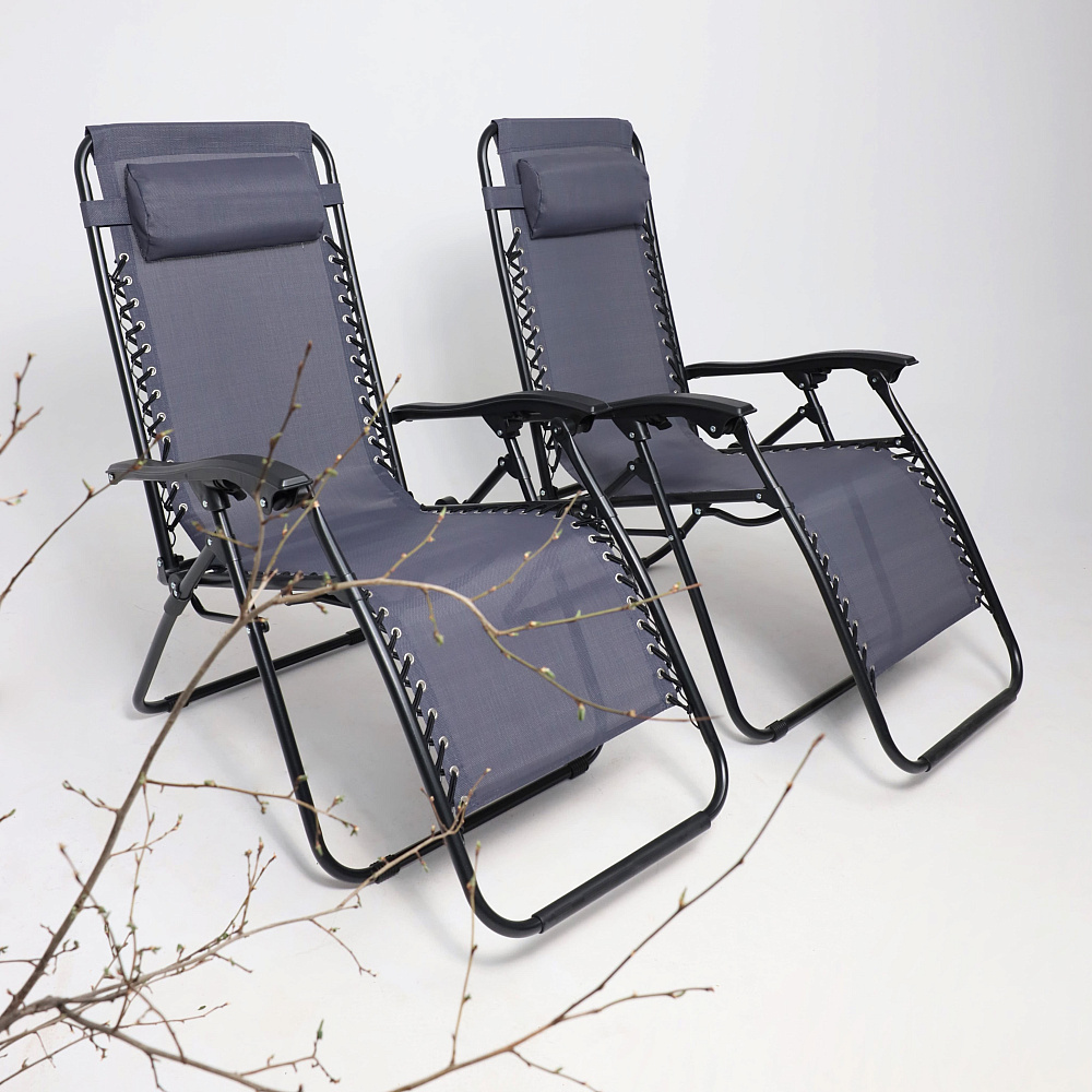 Кресло складное AksHome RELAX, ткань, серый, сталь черная - 13