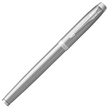 Ручка-роллер "Parker IM Essential Brushed Metal CT", 0.5 мм, черный, серебристый, стерж. черный