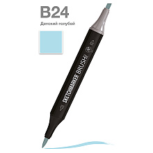 Маркер перманентный двусторонний "Sketchmarker Brush", B24 детский голубой
