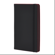Блокнот "Black laser red", А5, 96 листов, черный, срез красный