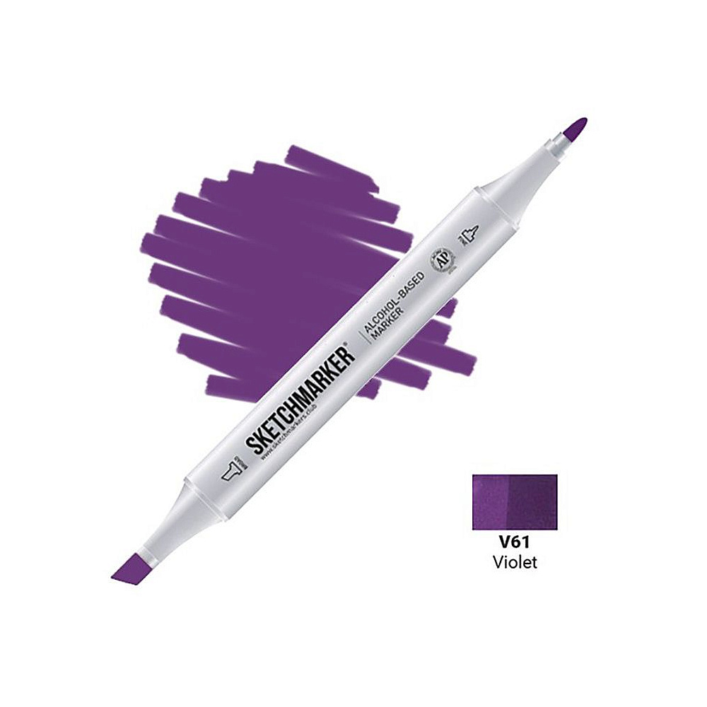 Маркер перманентный двусторонний "Sketchmarker", V61 фиолетовый
