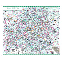 Карта настенная "Автодороги" РБ, 140x115 см