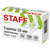 Скрепки "STAFF", 28 мм, 100 шт, серебристый - 2