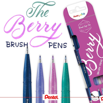 Маркер-кисть "Brush Sign pen. Berry", 4 шт - 3