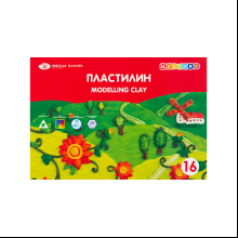 Пластилин "Цветик",16 цветов
