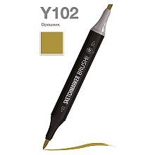 Маркер перманентный двусторонний "Sketchmarker Brush", Y102 орешник