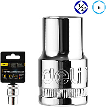 Головка торцевая шестигранная Deli YS EDQ4013 1/2", 13 мм, серебристый