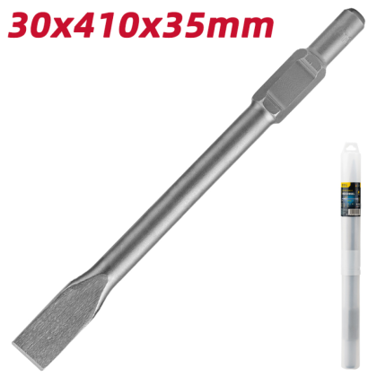 Зубило плоское Deli YS EDH-HBZ35410-E1, для отбойного молотка, 30 x 410 x 35 мм, HEX - 5