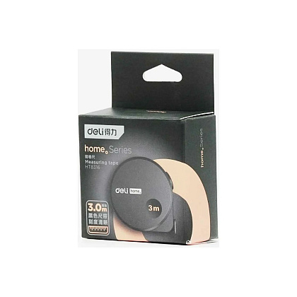 Рулетка Deli HS EHT8316, 3 м х 16 мм, Soft Touch, черный - 9
