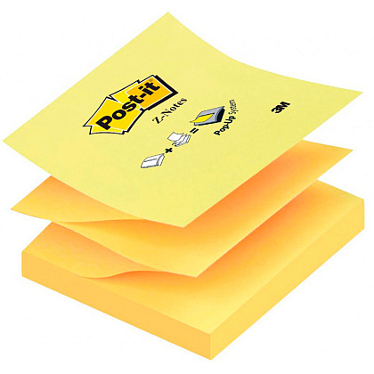 Бумага для заметок на клейкой основе "Post-it Z-Notes R330", 76x76 мм, 100 листов, желтый