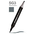 Маркер перманентный двусторонний "Sketchmarker Brush", SG3 простой серый 3