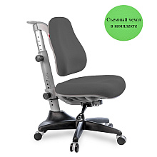 Кресло детское Comf-Pro Match Chair, ткань, серый, пластик, корпус черный, серый, с чехлом салатовым