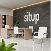 Кресло для посетителей SitUp Samba Chrome, экокожа крем - 3