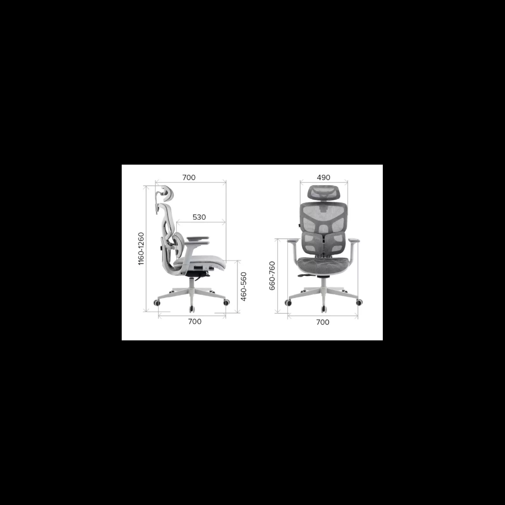 Кресло эргономичное EVERPROF Alfa, Grey, сетка, серый, металл, корпус серый - 7