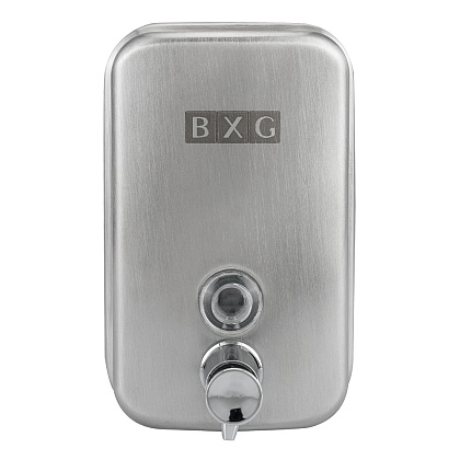 Диспенсер для жидкого мыла BXG "SD Н1-500М", 0.5 л, ручной, металл, серебристый, матовый - 4