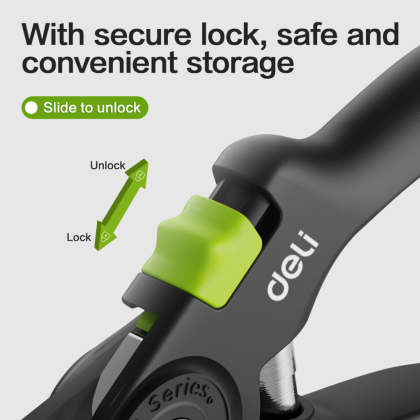 Секатор садовый Deli GS EDL-YL0003, 203 мм, SK5, черный - 6