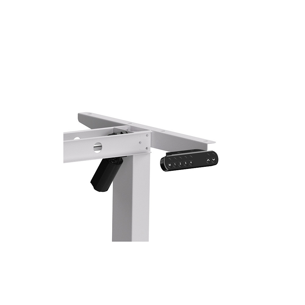 Стол с электроприводом WellDesk Basic 1300x675х18 белый/дуб термо черно-коричневый (9191460+9178193) - 3