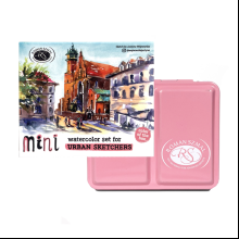 Краски акварельные "Aquarius. Mini Urban Sketcher set", 8 цветов, полукюветы, коробка, розовая