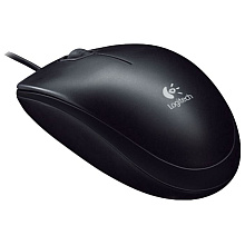 Мышь Logitech "Mouse B100", проводная, 800 dpi, 3 кнопки, черный