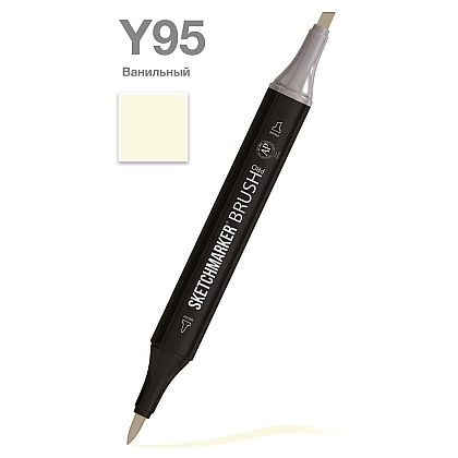 Маркер перманентный двусторонний "Sketchmarker Brush", Y95 ванильный