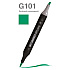 Маркер перманентный двусторонний "Sketchmarker Brush", G101 зеленый изумрудный