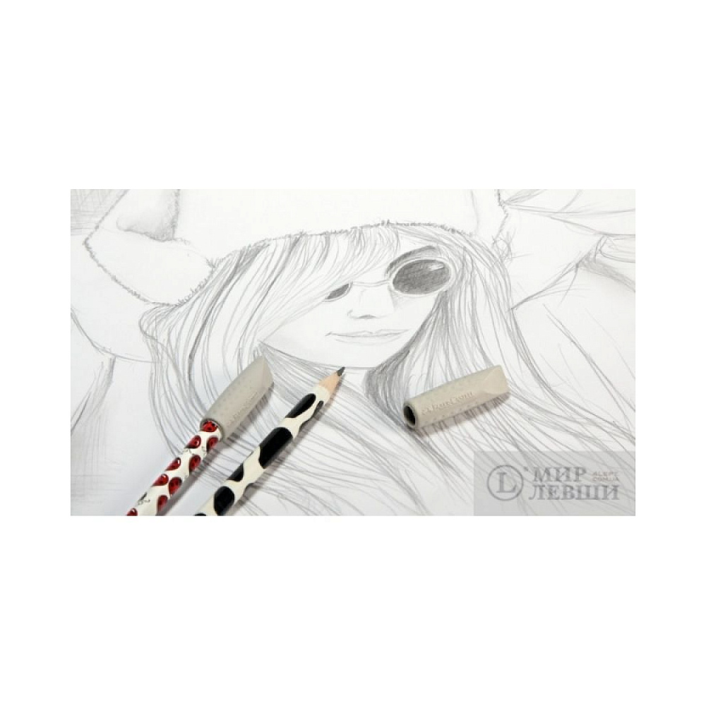 Ластик-насадка на карандаш Faber-Castell "2001", 2 шт, ассорти - 2