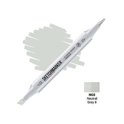Маркер перманентный двусторонний "Sketchmarker", NG8 серый нейтральный №8