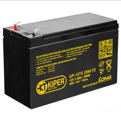 Аккумуляторная батарея Kiper GP-1272 28W F2, 12 В, 7.2 Ач