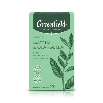 Чай "Greenfield" Tisane Matcha&Orange Leaf, 20 пакетиков x 1.8 г, зеленый