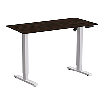 Стол с электроприводом WellDesk Basic 1300x675х18 белый/дуб термо черно-коричневый (9191460+9178193)