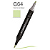 Маркер перманентный двусторонний "Sketchmarker Brush", G64 светло-зеленый