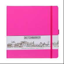 Скетчбук "Sketchmarker", 80 листов, 20x20 см, 140 г/м2, фуксии 