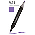 Маркер перманентный двусторонний "Sketchmarker Brush", V21 глубокий сиреневый