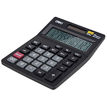 Калькулятор настольный Deli Core "1519A", 12-разрядный, черный