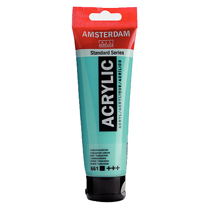 Краски акриловые "Amsterdam", 661 бирюзовый зеленый, 120 мл, туба