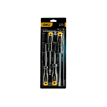 Набор отверток Deli YS EDL620004, 4 шт, SL5x100, SL6x150, PH1x100, PH2x150, черный, желтый
