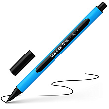 Ручка шариковая "Schneider Slider Edge F", голубой, черный, стерж. черный