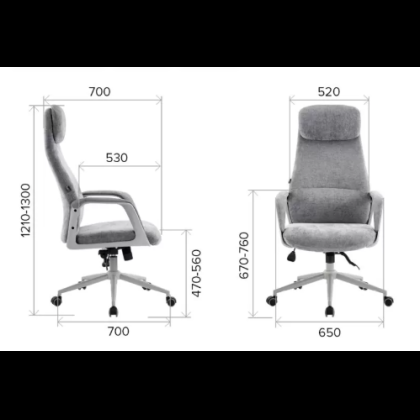 Кресло компьютерное EVERPROF Otto, Grey ткань, серый, металл, корпус серый - 9