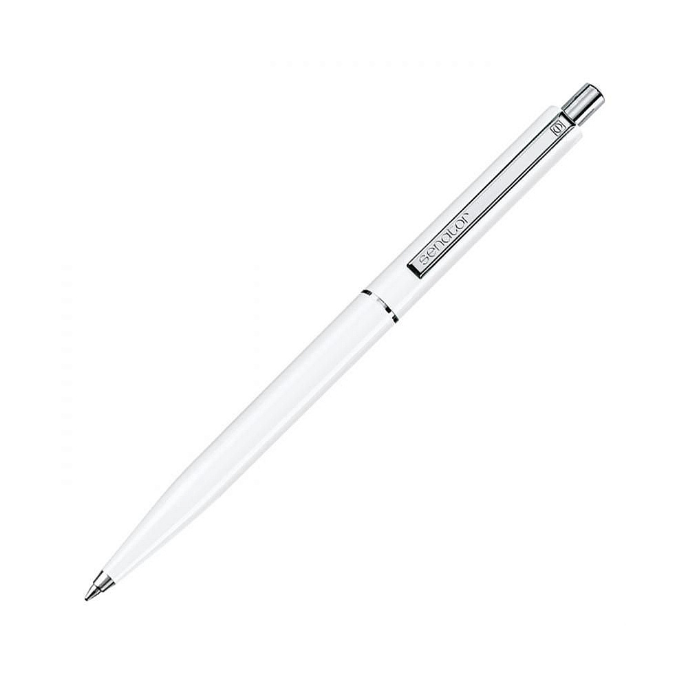 Ручка шариковая автоматическая "Senator Point Polished", 1.0 мм, белый, стерж. синий