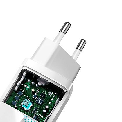 Сетевое зарядное устройство Baseus CCGAN2L-B02 GaN2 Lite Quick Charger Type-C+USB 65W White - 6