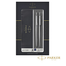 Набор ручка шариковая автоматическая + карандаш автоматический "Parker Jotter Stainless Steel CT"