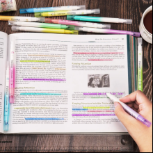 Маркер текстовый двусторонний "Erasable", желтый