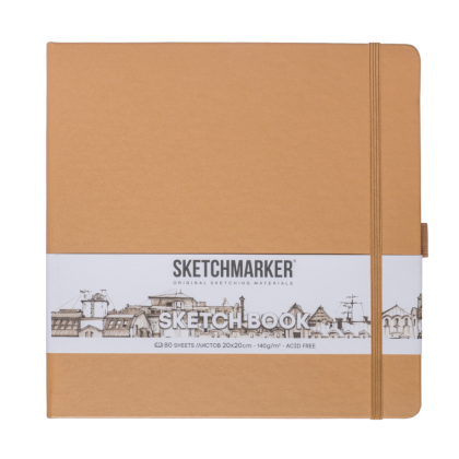 Скетчбук "Sketchmarker", 80 листов, 20x20 см, 140 г/м2, капучино 