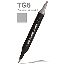 Маркер перманентный двусторонний "Sketchmarker Brush", TG6 тонированный серый 6