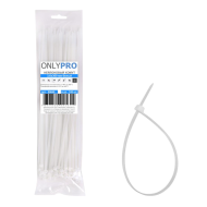 Хомут нейлоновый OnlyPro, 3.6х250 мм, белый, 250 шт