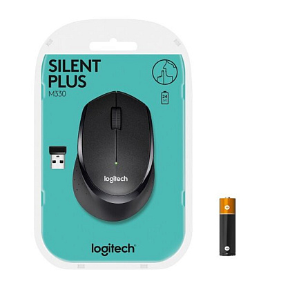 Мышь Logitech "M330 Silent Plus", беспроводная, черный - 8