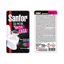 Средство чистящее для сантехники "Sanfor WC гель Special Black", 750 мл, гель
