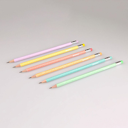 Карандаш простой Kores "Grafitos Style Pastel", HB, с ластиком, ассорти - 3