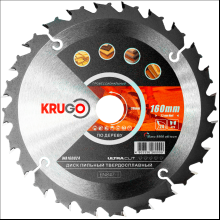 Диск пильный Krugo, 160x20 мм, 24Т